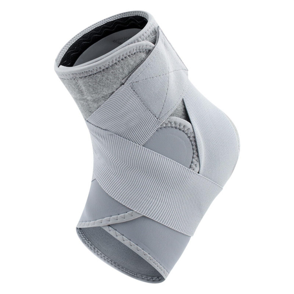 Gray Ankle Brace With Side Stabilizers Adjustable Compression Sleeve For Men And Women, Ankle Support For Sprained Ankle Recovery