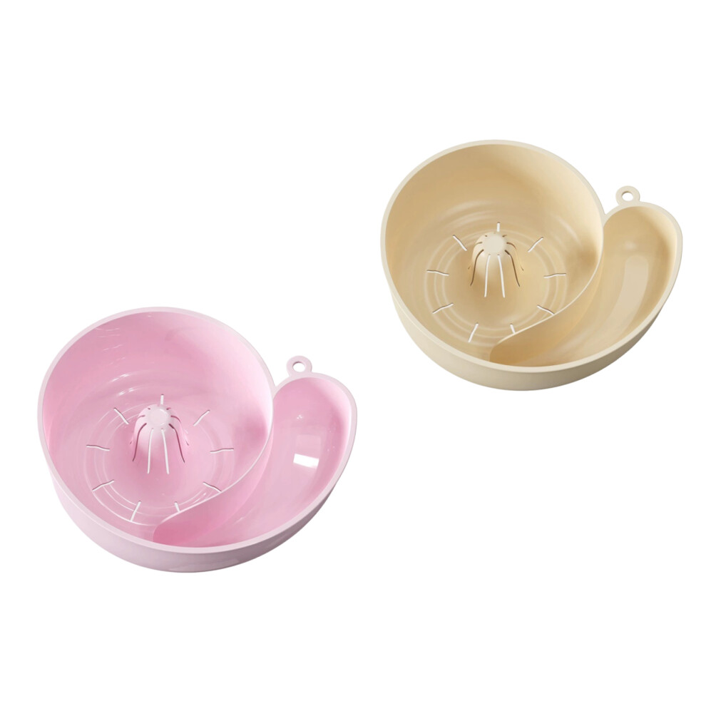 (PinkCream White, two) 2pack/lot Plastic Colander With Handle Small Collander For Pastas-image-OPC-PJHPV6G-NEW