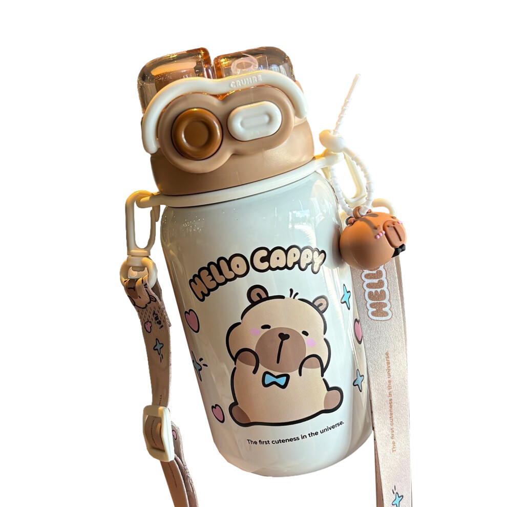 (530ML white) Double Drink Insulated Cup Stay Cool All Day Long Capybara Cartoon-image-OPC-PJHPVMK-NEW