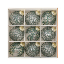 (light green, 245x245x8cm) Christmas Baubles Set Large Red Green 3cm Shatterproof Balls Large