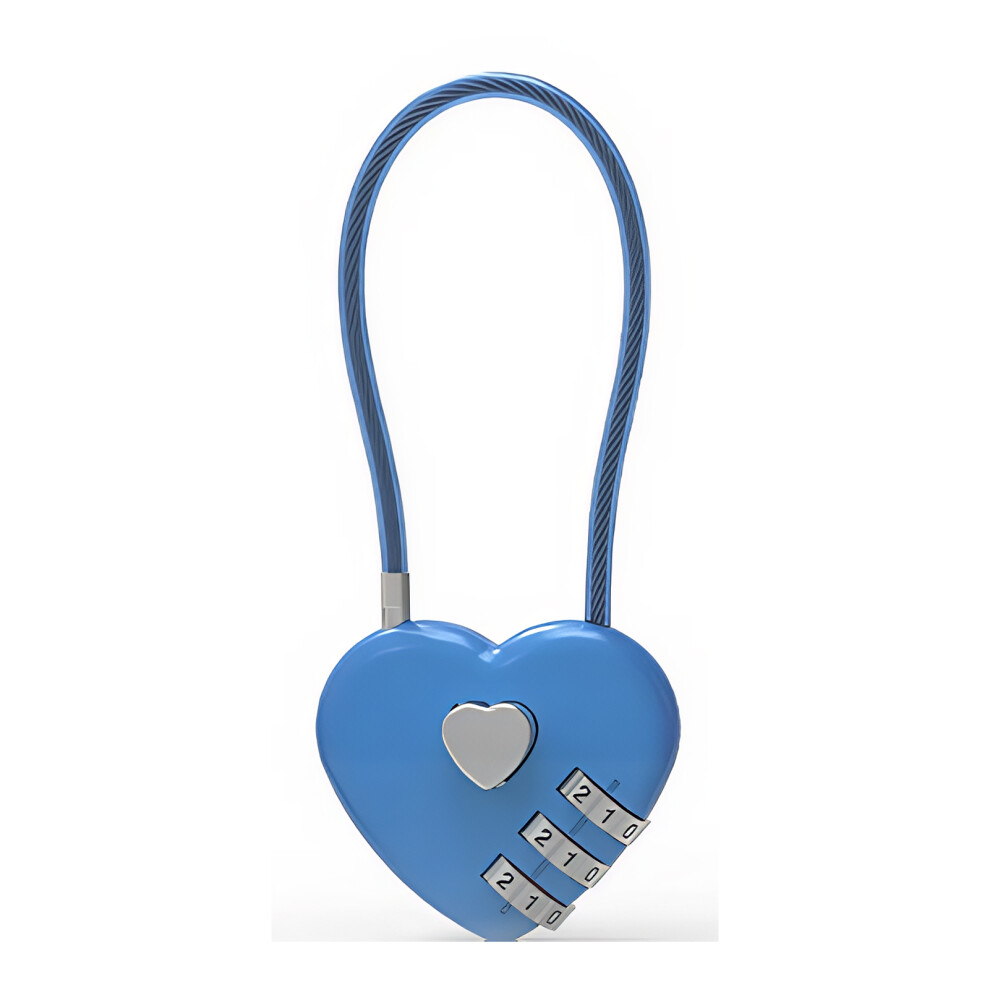 (blue, 06U50CM) 2pcs/set School Locker Lock Heart Shaped Mini Combination Lock Cute-image-OPC-PJHPXXN-NEW