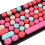 Wireless Combo 2.4G Retro Punk Keyboard & Gaming Mouse, Red 11