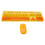 Retro Punk Wireless Keyboard & Mouse Combo - Yellow 2.4G 3 DPI 16