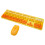 Retro Punk Wireless Keyboard & Mouse Combo - Yellow 2.4G 3 DPI 1