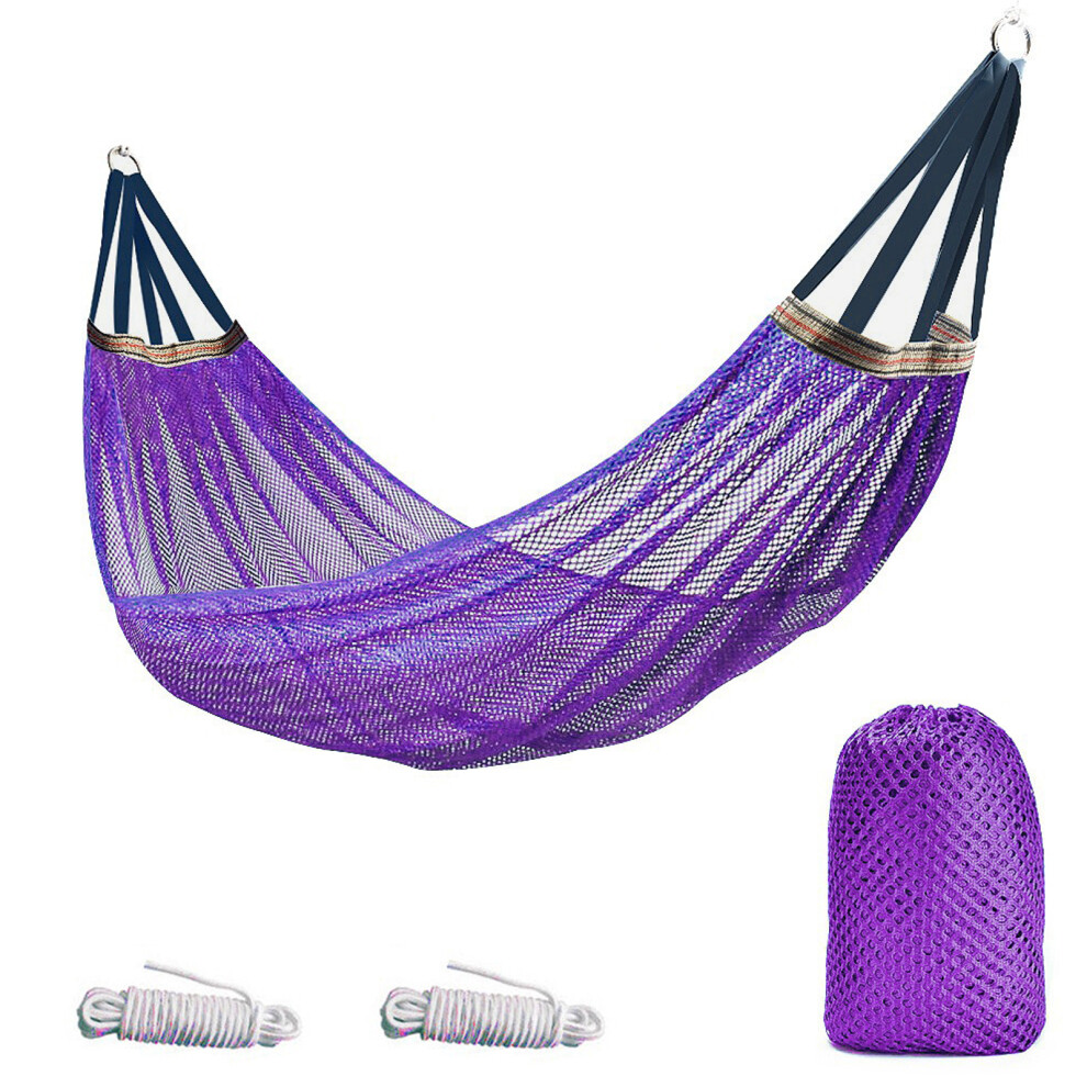 (purple) Sturdy Portable Outdoor Hammock For Relaxation And Comfort Nylon Net-image-OPC-PJHQ6BD-NEW