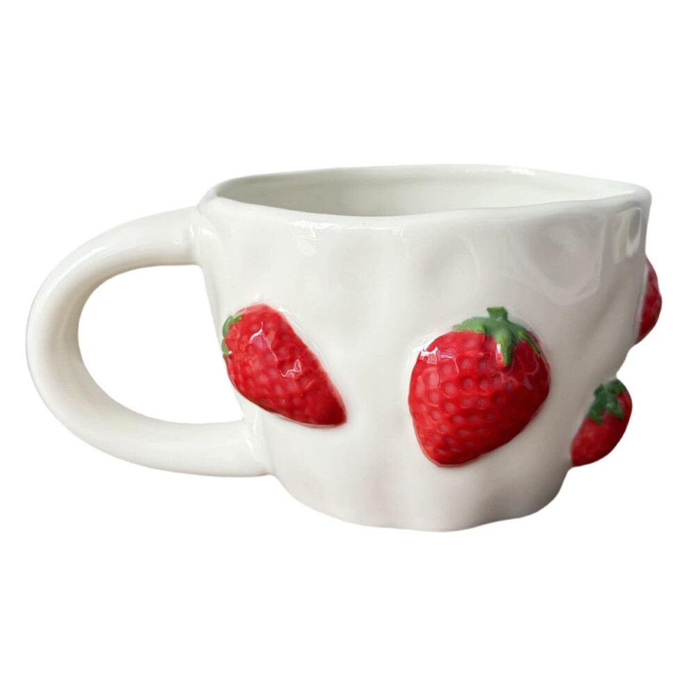 (Strawberry, 301400ml) Coffee Mug Large Mugs Selection For Office And Home Rose Ceramic Mug-image-OPC-PJHQ6PT-NEW