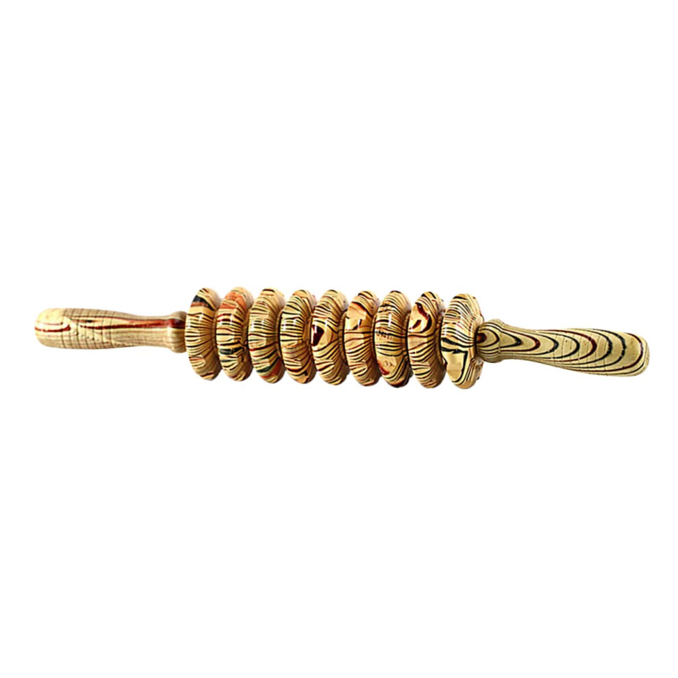 Wooden Wheel Body Massage Device - Multifunctional Manual Roller Massager for Muscle Relaxation and Full Body Massage