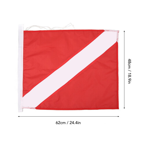 Diver Down Flag für Bootsgebrauch Rot & Weiß Schwimmboje mit Bindeseil Langlebiges Material 1