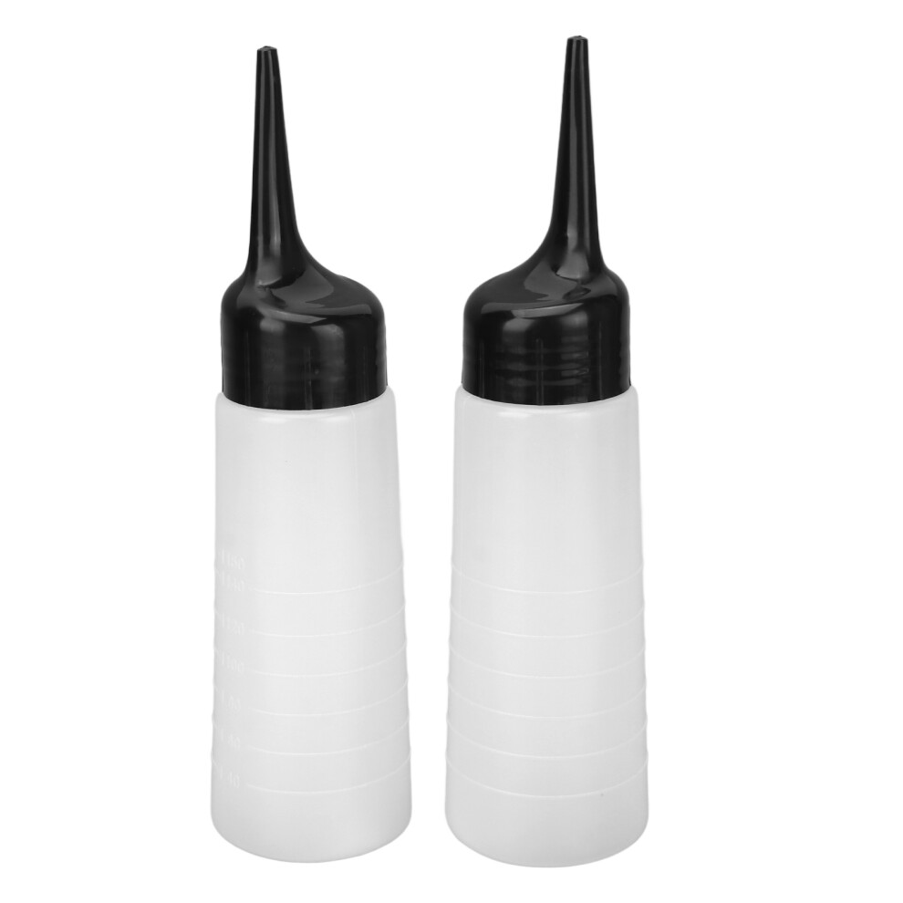 Tip Applicator Bottle for Hair Coloring with Angled Tip and Clear Scale