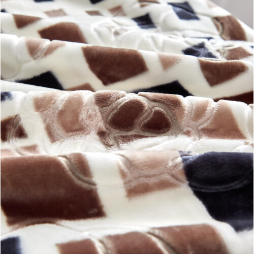 (Cubes - 2PLY Blanket) Heavy Weight Soft 2PLY Blankets Reversible Bed Throw King Size Comforter 2
