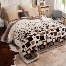(Cubes - 2PLY Blanket) Heavy Weight Soft 2PLY Blankets Reversible Bed Throw King Size Comforter