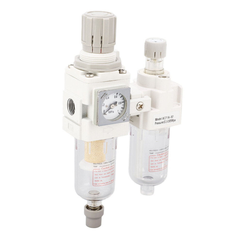 Air Filter Regulator Lubricator Combo G1/4In, 0.1-0.85Mpa, Water Oil Separator 9431338983955