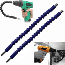 (2pcs blue) Flexible Drill Bit Extension, 29.5cm Bendable Drill Bit Extension Hex Soft Shaft Flexible Shaft Extension Bits for Any Angle -2/3pcs