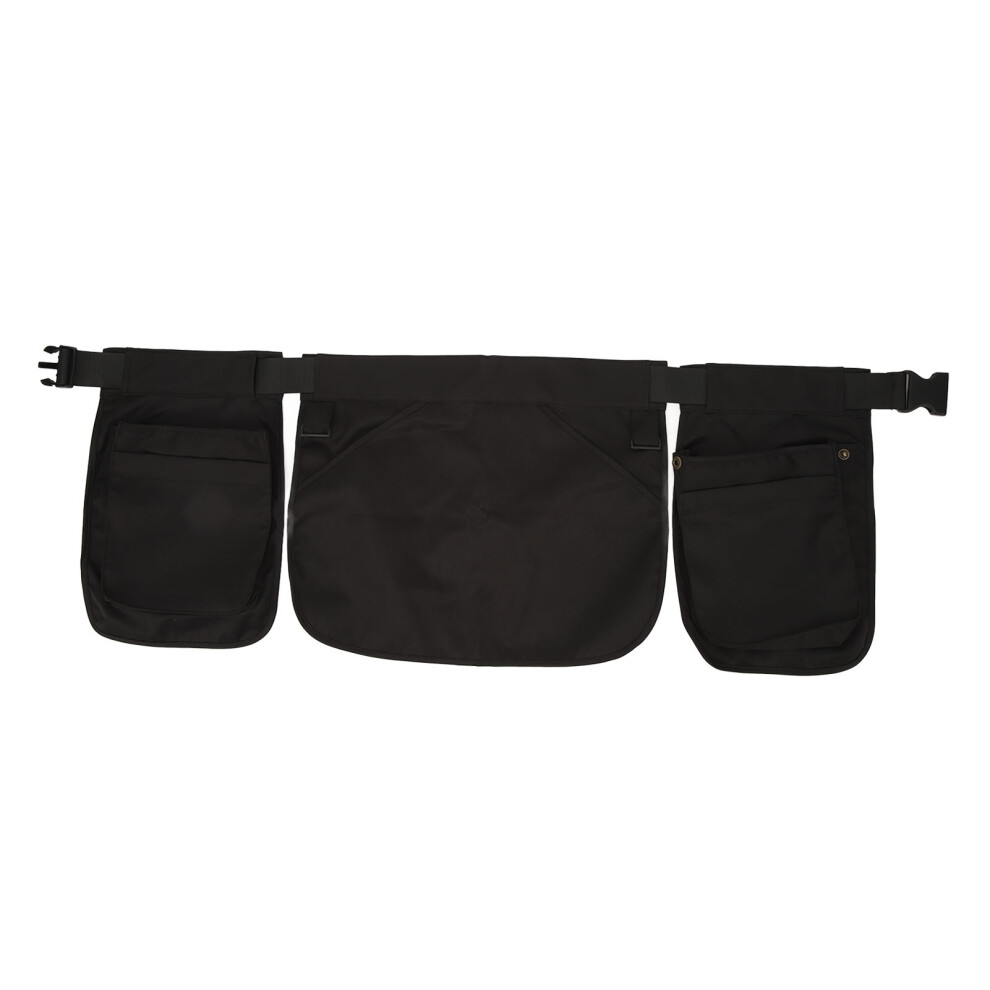Versatile Black Apron Waist Cover With Buckle & Multiple Pockets Unisex 3501338984415