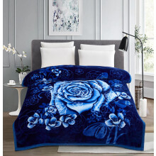 (FLORAL BLUE - 2PLY Blanket) Heavy Weight Soft 2PLY Blankets Reversible Bed Throw King Size Comforter