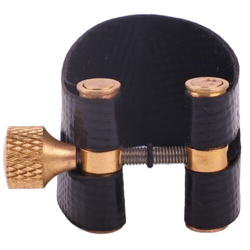 Adjustable Black Saxophone Ligature for Alto – Composite Leather, 3.2x2.6cm 2