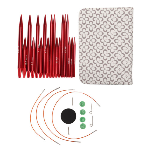 Aluminum Circular Knitting Needle Set 3-6mm with Bag, Interchangeable 2