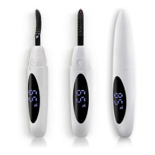 (White) Portable Lash Curler Heated, Rechargeable Heated Eyelash Curler, Quick Heating Long Lasting Eyelash Curler with Eyelash Comb