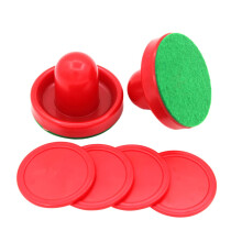 1satz Air Hockey Pucks and Strikers Set for Small Tables, Red Pucks and Red Strikers, Durable Accessories for Air Hockey Games