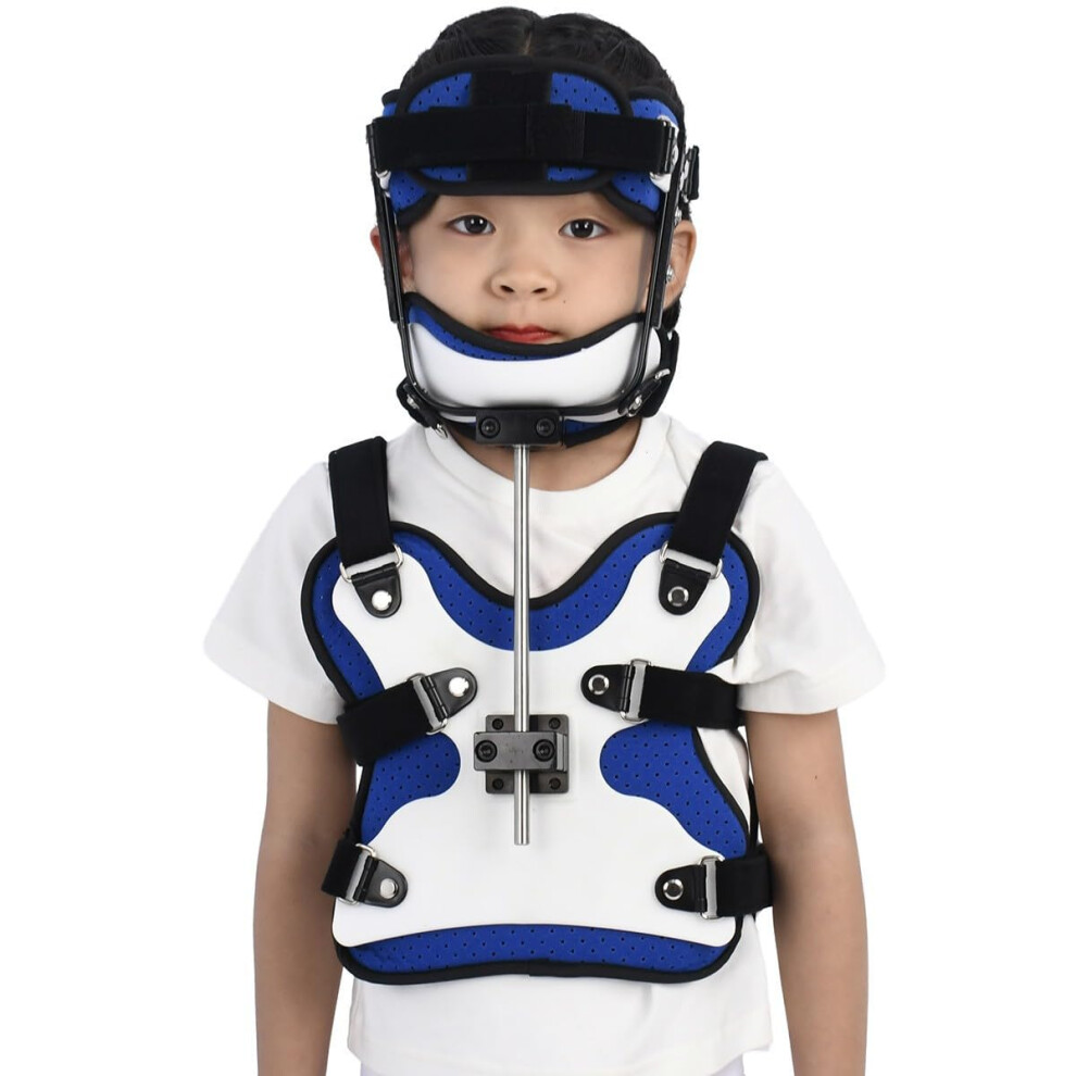 Neck Chest Orthosis for Children with Chin Support, Adjustable Height, Elastic, Breathable Material for Scoliosis Care