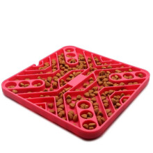 (red) Pet Licking Mat Slow Feeder for Dogs and Cats, Cat Treats Food Mat Dog Lick Pad Bowls with Suction Cups for Pet Anxiety Relief & Grooming