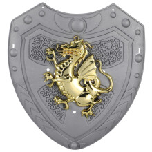 Toy Blue Cosplay Shield for Kids, ABS Knight Shield, Silver Color, Party Pretend Play Accessory