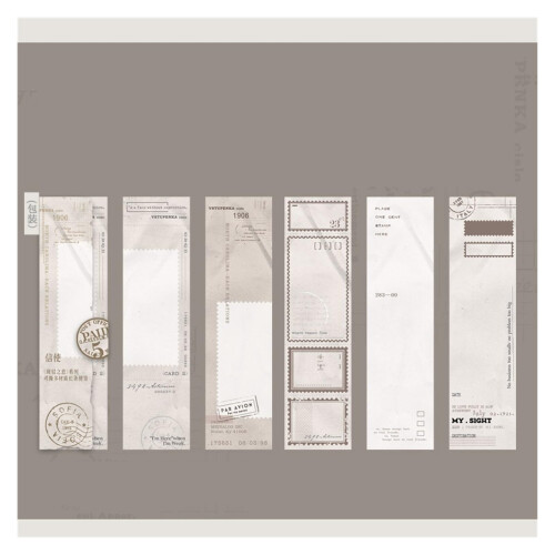 Decorative Scrapbook Material Set 15 Pieces Torn Paper Vintage Notebook Collage DIY Long Strips for Card Making Craft Patterns