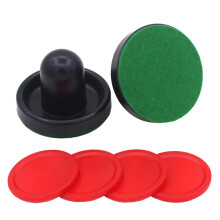 Pusher Pucks Set for Air Hockey Tables with Goalie Grips, Durable Material, and Ergonomic Design