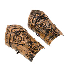 Bronze Hand Guards Shield Set of 2 Roman Pirate Sword Holder Wall Display Steampunk Armor Costume Accessory