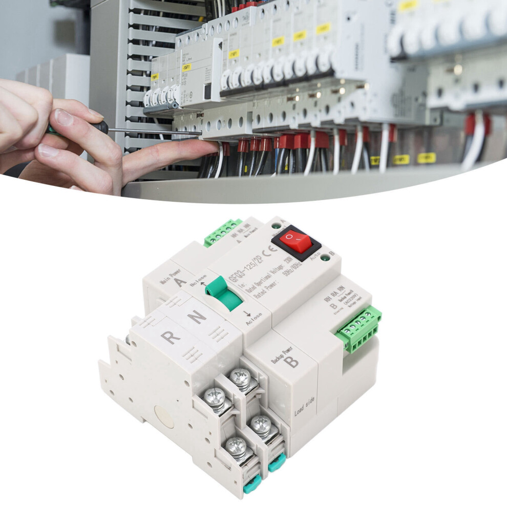 Automatic Transfer Switch 2P Dual Power Pc Ac 230V For Home Factory Settings 4351338993448