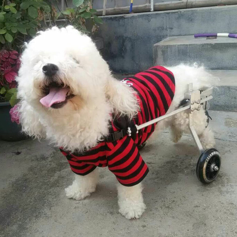 Dog Wheelchair for Small and Medium Dogs, Adjustable 2-Wheel Mobility Aid, Rehabilitation Pram for Disabled Pets