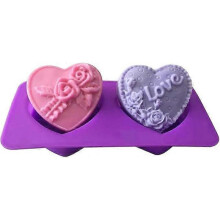 (1pc) Heart Soap Molds, Rose Love Flower Embedded Silicone Mold