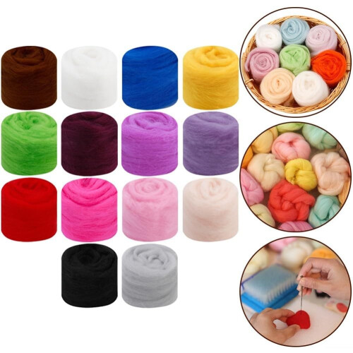 DIY Wool Fiber 10g for Needle Felting, Structured Wool for Crafting Projects, Versatile Craft Material, 39# 1