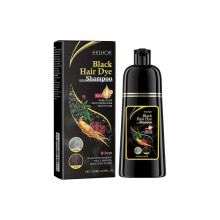 (Black) Black Color Hair Color Shampoo, Instant Hair Dye Shampoo Hair Coloring in Minutes, Natural and Long Lasting Colour Hair Dye Shampoo