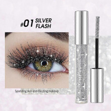 (Silver) Glitter Mascara for Eyelashes, Glitter Mascara, Waterproof, Long Lasting, for Stage, Party, Wedding, Music Festival, Eye Makeup