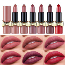 (6 colors) Velvety Nude Lipstick, Stay On 24 Hours Waterproof Non-Stick Cup Not Fade Liquid Lipstick, Lip Gloss Make Up