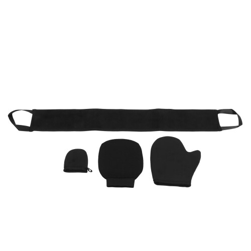 Deluxe Self Tanning Applicator Kit: 4pc Flocking Mitts & Exfoliating Glove