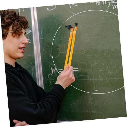 Large Plastic Compass for Math Class - Durable Drawing Tool Compatible with Chalk and Markers for School and Office 2