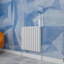 (600x590mm Double Horizontal) SIMPLE BATHROOMS White Oval Column Radiators