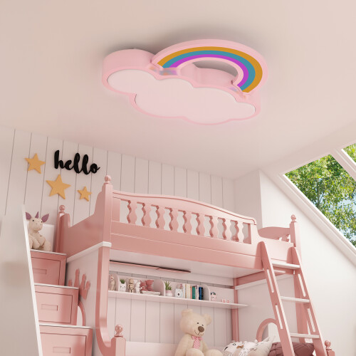 Bingopaw Cartoon Flush Mount Ceiling Lamp Cloud Rainbow Light Fixture 1