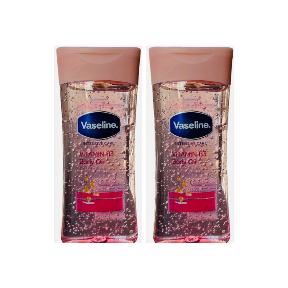 Vaseline Intensive Care Vitamin B3 Body Oil |Leaves skin smooth, radiant, and nourished  - 2 x 200ml