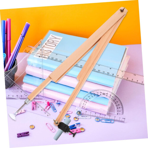 Large Wooden Compass for Classroom Teaching Tools Adjustable for Drawing Circles and Geometric Shapes Durable and Sturdy 1