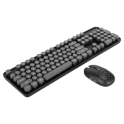 Retro Round Keycap Wireless Keyboard and Mouse Combo with Numeric Keypad