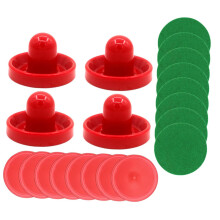 Air Hockey Balls Pack with Red Pucks and Plastic Paddles for Table, Ice, and Street Hockey Games