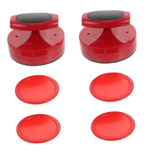 Hockey Machines Accessories, Red Plastic Air Hockey Pusher, Replacement Grips, Net, and Parts for Table Ice Hockey 2"