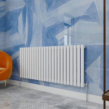 (600x1416mm Single Horizontal) SIMPLE BATHROOMS White Oval Column Radiators