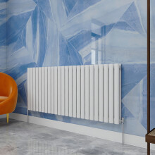 (600x1416mm Double Horizontal) SIMPLE BATHROOMS White Oval Column Radiators