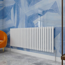 (600x1593mm Single Horizontal) SIMPLE BATHROOMS White Oval Column Radiators