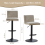 AINPECCA (2x BarStools, Suede BEIGE) Swivel Bar Chairs 3