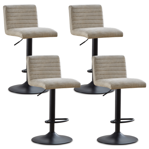 AINPECCA (4x BarStools, Suede BEIGE) Swivel Bar Chairs